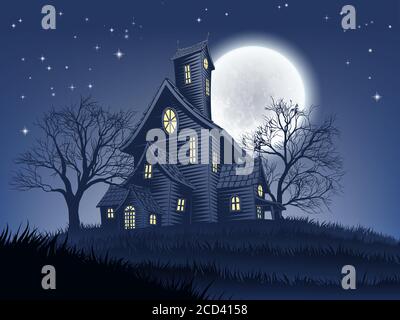 Haunted House Haushunt Halloween Hintergrund Stock Vektor