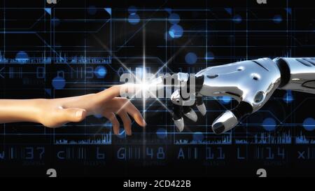 Künstlerische 3D-Illustration von künstlicher Intelligenz Stockfoto