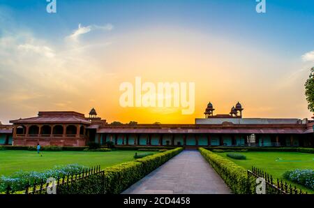 Fatehpur Sikri Fort ist eine Stadt im Agra District von Uttar Pradesh, Indien. Buland Gate, Dadupura, Stockfoto