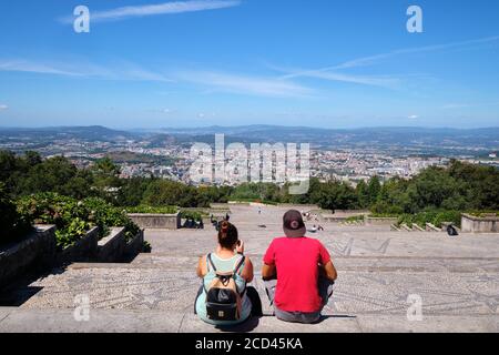 Braga, Portugal - 22. August 2020: Heiligtum unserer Lieben Frau von Sameiro (oder Heiligtum von Sameiro oder Unbefleckte Empfängnis von Monte Sameiro) ist eine marianische sa Stockfoto