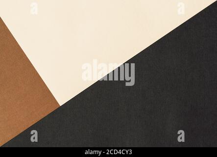 Papier für Pastell Überlappung in schwarz, beige und Terrakotta Farben für Hintergrund, Banner, Präsentationsvorlage. Kreative moderne trendige Hintergrund-Design in natürlichen Farben. Trendige Papier für Pastell Hintergrund im Vintage-Stil. Stockfoto