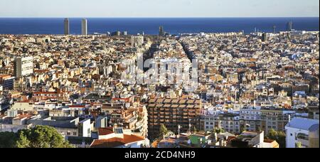 Panoramablick über Barcelona. Spanien Stockfoto
