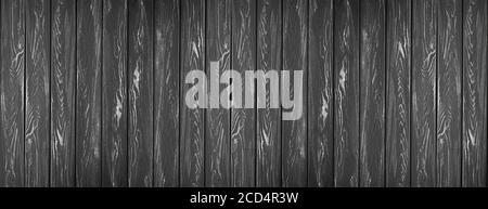 Hintergrund von dunkelgrauen Holzbrettern mit Holzstruktur. Stockfoto