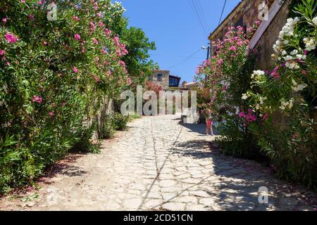 Adatepe, Ayvacik, Canakkale / Türkei - Juli 18 2020: Das alte Adatepe Dorf in den Kaz (Ida) Bergen Stockfoto