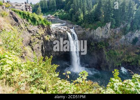 Herrliche Snoqualmie Falls im Staat Washington. Stockfoto