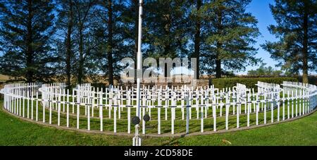 American Veterans Cross Memorial, Graceland Cemetery, Buffalo Center, Iowa, USA Stockfoto