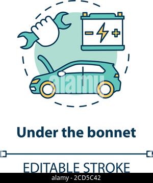Unter Motorhaube Concept Icon Stock Vektor