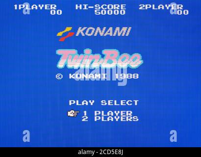 Twinbee - Nintendo Famicom Disk System Videospiel - redaktionelle Verwendung Nur Stockfoto