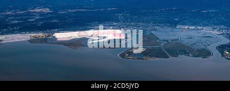 Blick auf Salzebenen, Redwood City, Kalifornien, USA Stockfoto