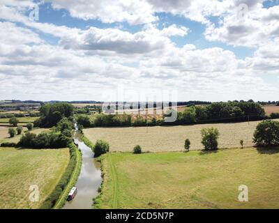 Luftaufnahme einer Wasserweg in der Landschaft gehen In die Stadt banbury in oxfordshire england Stockfoto