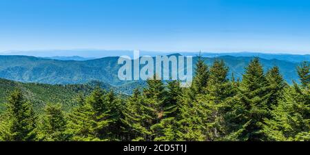 Great Smoky Mountains vom Blue Ridge Parkway aus gesehen, North Carolina, USA Stockfoto