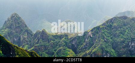 Machu Picchu von Llactapata, peruanischen Anden, Peru, Südamerika Stockfoto