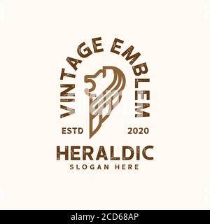 Vorlage mit Vintage-Logo für Wappentier. Vektorlogo Stock Vektor