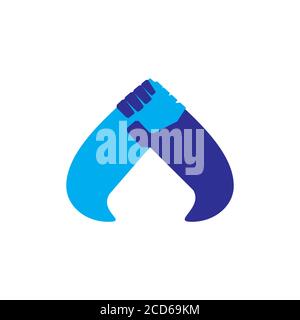 Starke Hand Team Symbol Logo Vektor Stock Vektor
