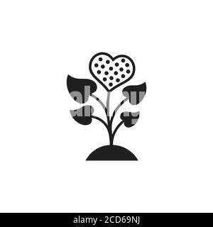 Einfache Liebe Blume Pflanze Logo Vektor Stock Vektor
