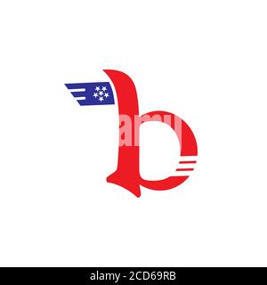 Buchstabe b Sterne Flagge einfache geometrische Logo Vektor Stock Vektor