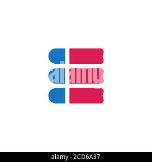 Abstrakter Buchstabe e Liste Design Logo Vektor Stock Vektor