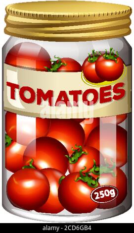 Tomaten im Glas aufbewahren Illustration Stock Vektor