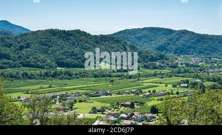 Schöne Landschaft mit italienischen Weinbergen in Ramandolo, Provinz Udine, Friaul Julisch Venetien, Italien Stockfoto