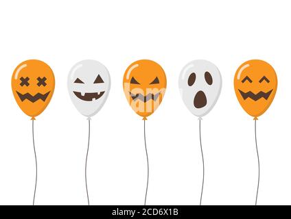 Unheimliche Luftballons für halloween. Vektorillusration Stock Vektor