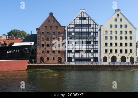 DANZIG, POLEN - 2016. SEPTEMBER 14. Museumsschiff SS Soldek, das erste Schiff in Polen nach dem Zweiten Weltkrieg gebaut. Stockfoto