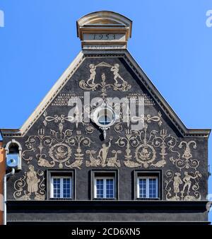 DANZIG, POLEN - 2017. AUGUST 24. Vintage-Architektur der Altstadt in Danzig. Stockfoto