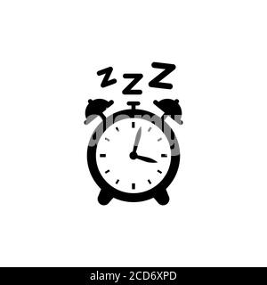 Schlafschild. Alarm, Uhr. ZZZ-Schlafsymbol. Vektor auf isoliertem weißem Hintergrund. EPS 10 Stock Vektor