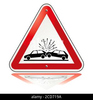 Unfallwarnschild - Vektorgrafik Stock Vektor