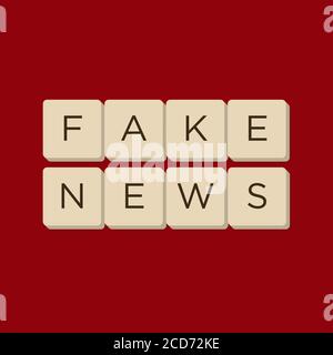 Fake News, Fact News in scrabble Briefe. Vektordarstellung isolieren. Stock Vektor