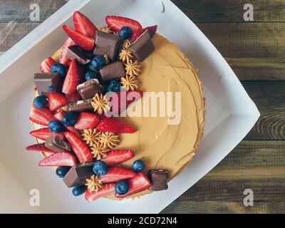 Erdbeerkuchen Stockfoto