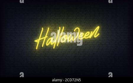 Halloween Neonschild. Halloween Vektor Urlaub Design Stock Vektor