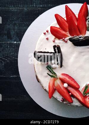 Erdbeerkuchen Stockfoto