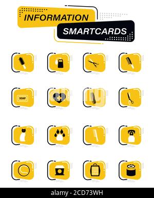 Waren für Haustiere Icons set Stock Vektor