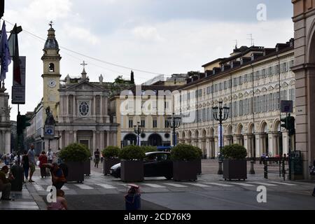 Turin, Italien - 2. Juni 2018 - die schöne Altstadt von Turin, die schönste Stadt im Piemont, Italien Stockfoto