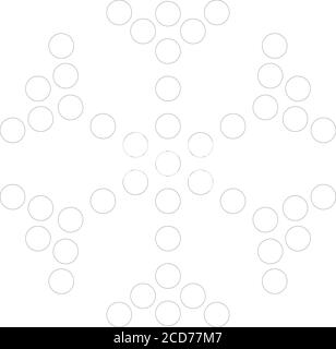 Einfache schwarze gepunktete Schneeflocke. Vektorsymbol. Weihnachten und Winter Thema. Stock Vektor