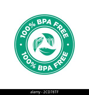 100 % BPA-freies Symbol. Rundes grünes Symbol. Stock Vektor