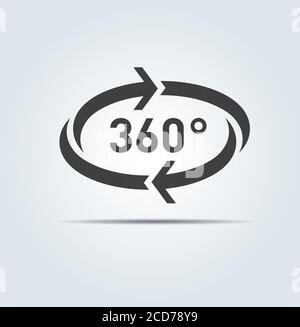 360 Grad kreisförmige Drehung. Vektorpfeile festlegen. Aktualisieren und neu laden. SAMMLUNG VON PFEILEN UND SYMBOLEN. Stock Vektor