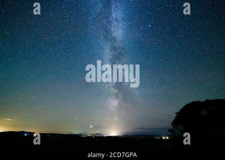 Milchstraße im Augusthimmel, Orkney Isles Stockfoto
