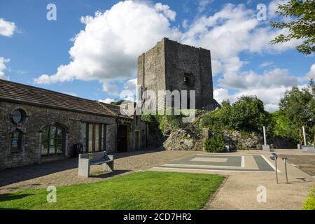 Ribble Valley Park. Spazieren Sie durch den öffentlichen Clitheroe Park und das Clitheroe Schloss. Stockfoto