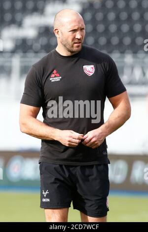 HENDON, Großbritannien, AUGUST 26: George Skivington Head Coach of Gloucester während des Gallagher Premiership Rugby zwischen Saracens und Gloucester in Al Stockfoto