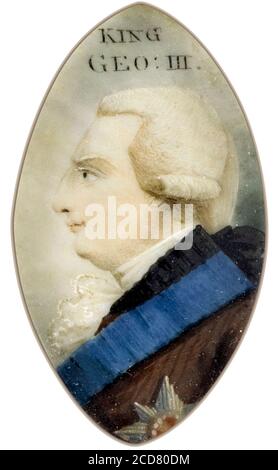 König Georg III. Des Vereinigten Königreichs (1738-1820), Miniaturbrosche, Portrait Miniatur 1765-1775 Stockfoto