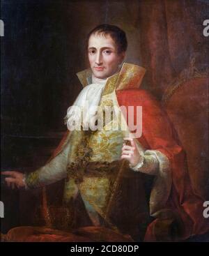 König Joseph I. von Spanien (1768-1844), (Joseph-Napoléon Bonaparte, Comte de Survilliers), Porträtmalerei von José Flaugier, um 1809 Stockfoto