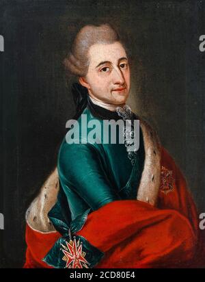 Stanisław II. Augustus (1732-1798), König von Polen, Porträtmalerei von Franz Ignaz Molitor, 1776 Stockfoto