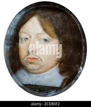 Charles X Gustav (1622-1660), König von Schweden, Porträtminiatur von Alexander Cooper, um 1650 Stockfoto