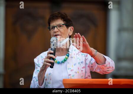 Neuss, Deutschland. August 2020. Rita SUESSMUTH, (Sussmuth), ehemalige Präsidentin des Bundestagswahlkampfes Stand XXL - Auftakt zum Kommunalwahlkampf der CDU NRW, am Freithof in Neuss am 17. August 2020, zur weltweiten Nutzung Quelle: dpa/Alamy Live News Stockfoto