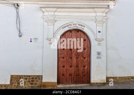 Convento de Santa Teresa von 1665, UNESCO-Weltkulturerbe, Sucre, konstitutionelle Hauptstadt Boliviens, Chuquisaca Department, Bolivien, Lateinamerika Stockfoto