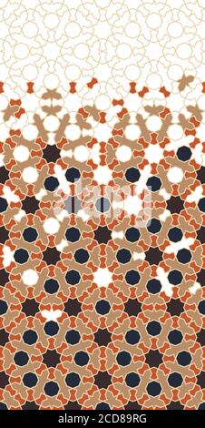 Arabesque Vektor nahtlose Grenze, Muster. Geometrische Arabeske Exture mit farbigen Fliesen Zerfall Stock Vektor