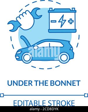 Unter Motorhaube Konzept Symbol Stock Vektor