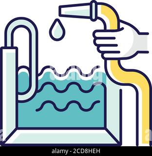 RGB-Farbsymbol für Poolkonstruktion Stock Vektor