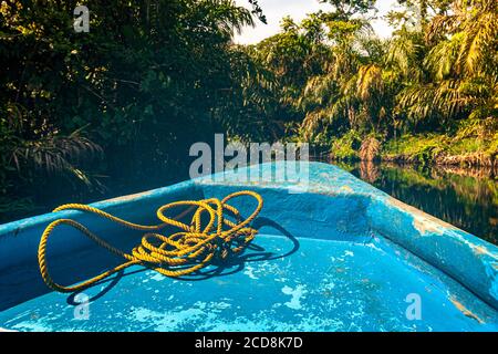 Kanal bei Pacuare am Atlantik bei Reventazón, Costa Rica Stockfoto